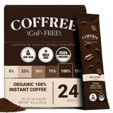 COFFREE Organic Instant Coffee Packets - Mold Free, Low Acid, Single-Origin Arabica - Individual Single Serve Coffee Sticks - Easy for Travel, Camping