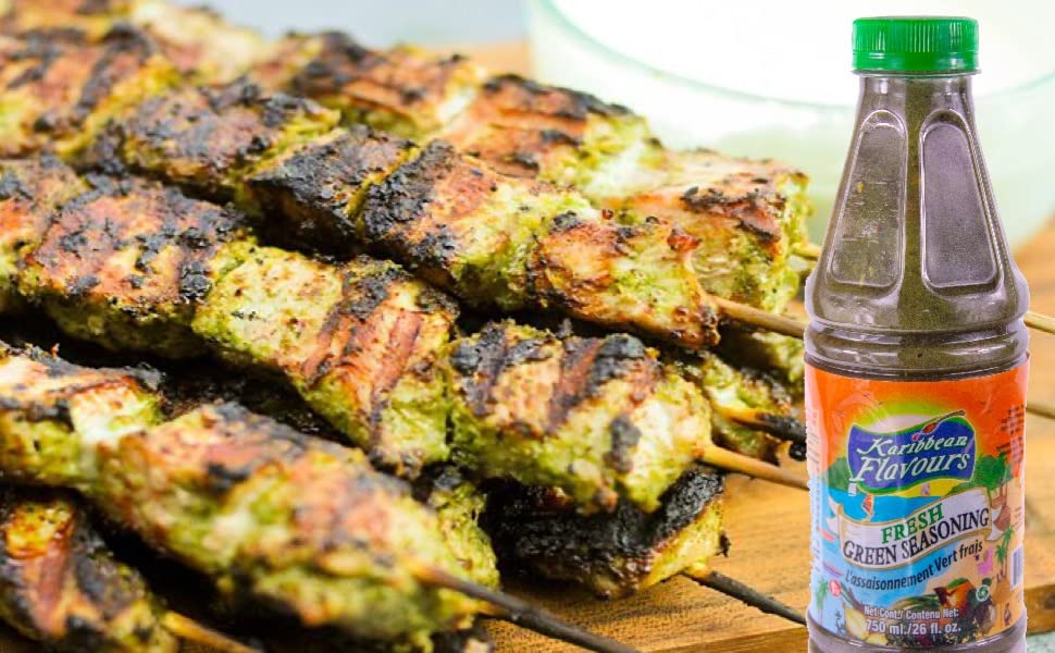 Trinidad Fresh Green Seasoning (26 Fl Oz / 750ML) | Caribbean Marinade | Condimento Verde Fresco | Halal | Vegan | Perfect Seasoning For Chicken Fish