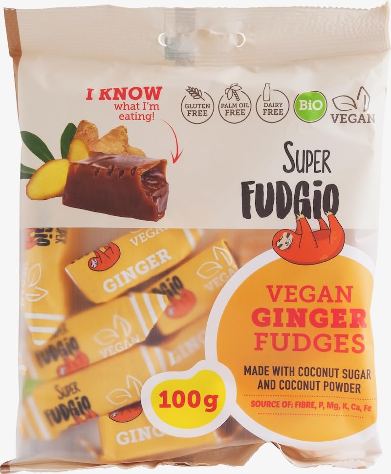 Dulcefina chocolate and Sweets, Me GustoSF Organic & Vegan Ginger Fudge 100g (4 pcs)
