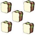 5pcs Heavy Duty Scrub Sponges,Toast Shape Sponge,Cute Deep Cleaning Thickened Scrub Kitchen Sponges,Sandwich Style Washing Dishes Scrubber