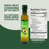 Benissimo Organic Avocado Oil, 8.45 Fl Oz · Cold-Pressed, USDA Organic, Non-GMO, Allergen-Free Premium Cooking Oil for Sautéing, Roasting, Baking
