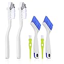 Asltw Small Scrub Brush Set, 6 pcs Cleaning Brush for Window Tracks, Grout, Corners and Crevices, Angled Bristles for Deep Cleaning, Multi Purpose