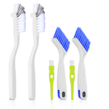 Asltw Small Scrub Brush Set, 6 pcs Cleaning Brush for Window Tracks, Grout, Corners and Crevices, Angled Bristles for Deep Cleaning, Multi Purpose