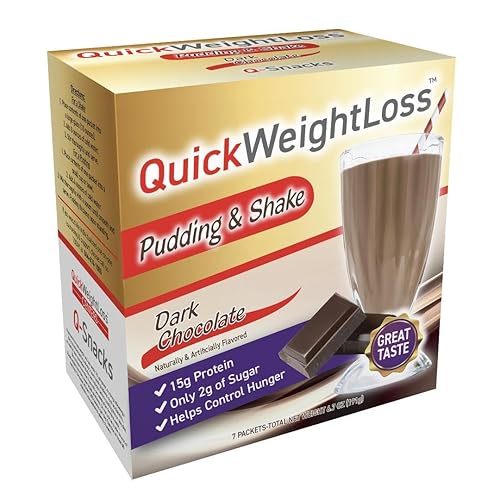 Dark Chocolate High Protein Pudding & Shake Powder | Fast Weight Loss Supplements | Low Calorie Low Carb Low Fat Diet Shake | 15g Protein Meal