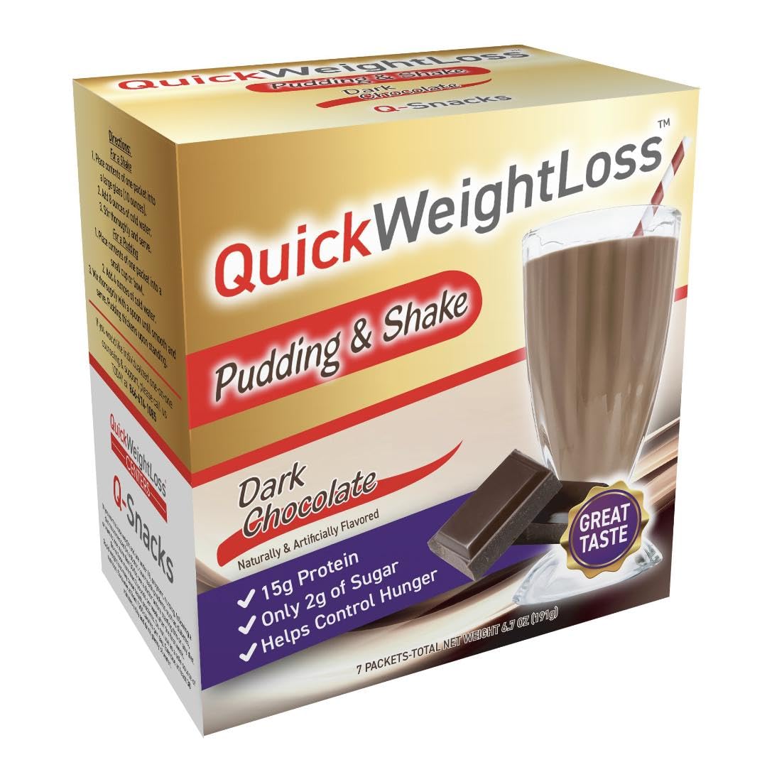Dark Chocolate High Protein Pudding & Shake Powder | Fast Weight Loss Supplements | Low Calorie Low Carb Low Fat Diet Shake | 15g Protein Meal