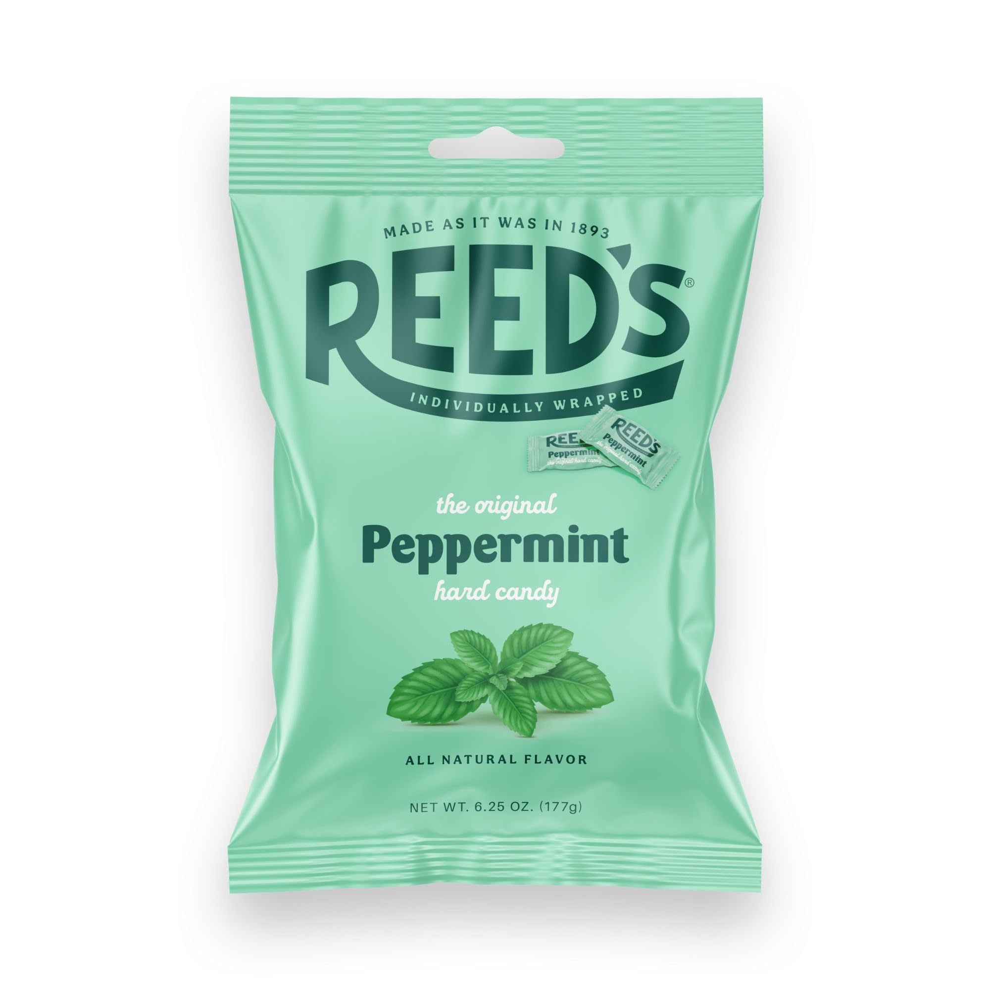 Reed’s Individually Wrapped Peppermint Candy | Traditional Peppermint Hard Candy | Reed’s Candy Hard Peppermint Minty Fresh and Surprisingly Sweet