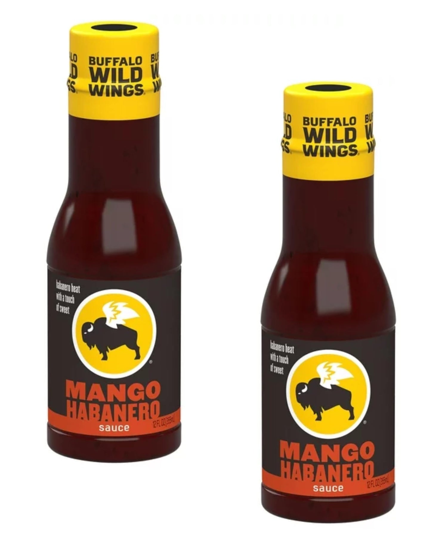 Buffalo Wild Wings Mango Habanero Sauce - Pack of 2 - Elevate you Sauce Game - Feel the Burn with Mango Habanero - Two Sensations One Bottle