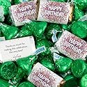 124 Pcs Birthday Candy Party Favors Miniatures Chocolate & Green Kisses (1.52 lbs, Approx. 124 Pcs)