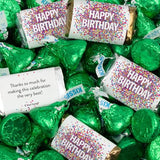 124 Pcs Birthday Candy Party Favors Miniatures Chocolate & Green Kisses (1.52 lbs, Approx. 124 Pcs)