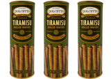 Dolcetto Premium Cream Filled Rolled Wafers Gourmet Tiramisu Cookies - Pack of 3 (3 Ounces)