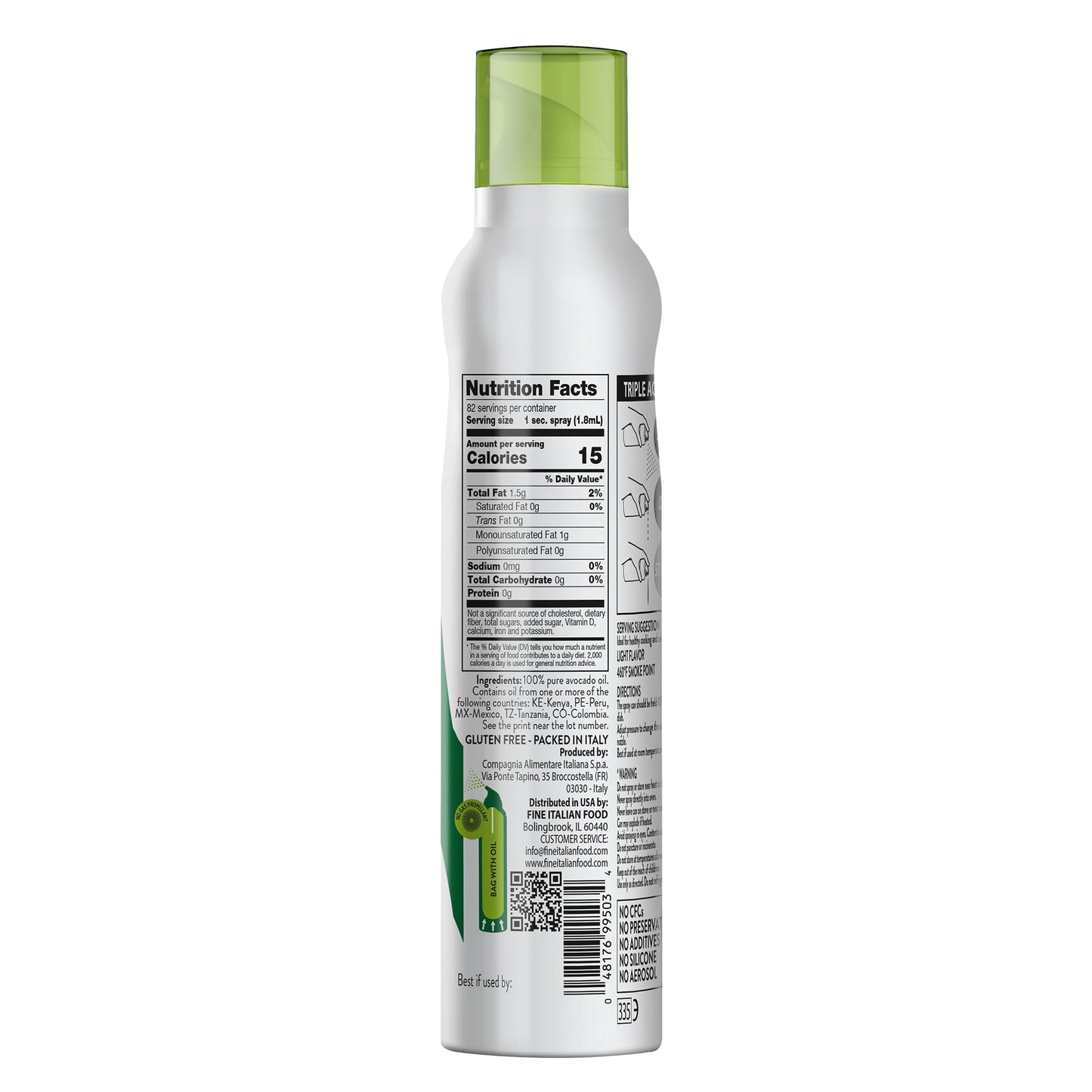 Mantova Avocado Oil, 100% Pure Cooking Oil Spray, perfect for healthy Keto snacks, baking, grilling, seasoning, or cooking, our oil dispenser bottle lets you spray, drip, or stream with no waste, 5 oz