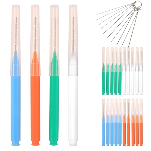 RWNXKARN 30 Pcs Shower Head Cleaner Tool with Shower Head Cleaning Brushes & Showerhead Cleaner Picks - Unclogs Clogged Nozzles, Removes Hard Water