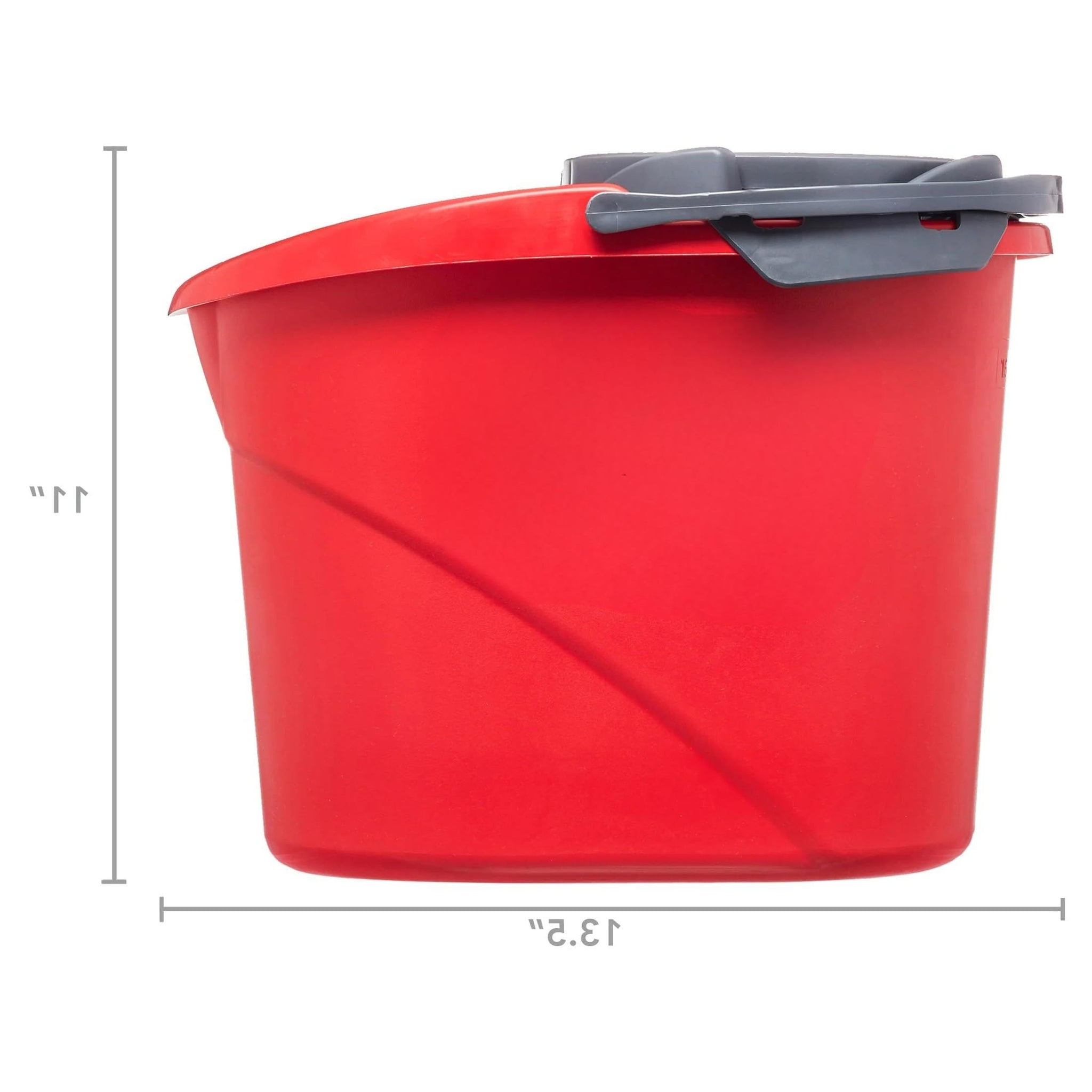 CNEIESD Quick Wring Hands-Free Mop Bucket - 2.5 Gallon with Built-in Wringer, Red
