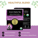 Buddha Teas - Crown Chakra Tea - Organic Herbal Tea - For Spiritual Connection - With Lavender, Gotu Kola Leaf, Rose Petal & Amethyst Essence - 100%