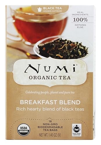 Wholesale CASE of 20 - NUMI Morning Rise Black Tea -Black Tea, Organic, 18 Bags/BX, Breakfast Blend