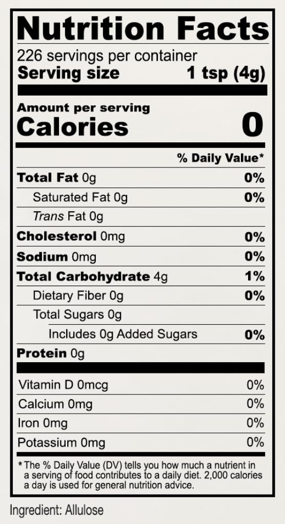 Anthony's Allulose Sweetener, 2 lb, Batch Tested Gluten Free, Keto Friendly Sugar Alternative, Zero Net Carb, Low Calorie