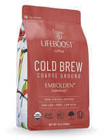 Lifeboost Dark Cold Brew Coffee - Single Origin Non-GMO USDA Organic Low Acid Coarse Ground Coffee for Cold Brew - 3rd Party Tested For Mycotoxins
