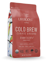 Lifeboost Dark Cold Brew Coffee - Single Origin Non-GMO USDA Organic Low Acid Coarse Ground Coffee for Cold Brew - 3rd Party Tested For Mycotoxins