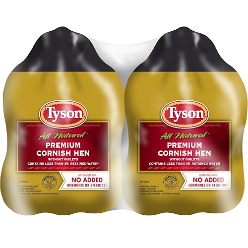 Tyson All Natural Premium Cornish Hen (Twin Pack), 44 oz. (Frozen)