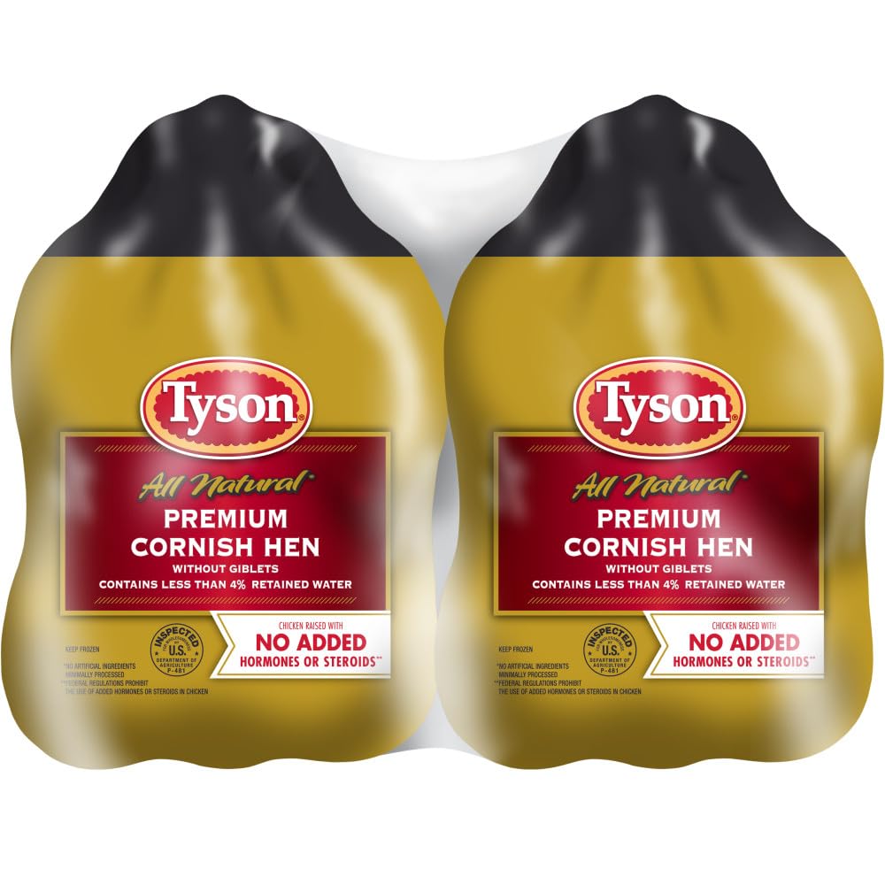 Tyson All Natural Premium Cornish Hen (Twin Pack), 44 oz. (Frozen)
