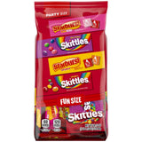 SKITTLES Original, Wild Berry & STARBURST Original and FaveReds Fun Size Chewy Candy Variety Pack, Party Size, 20.13 Oz Bulk Candy