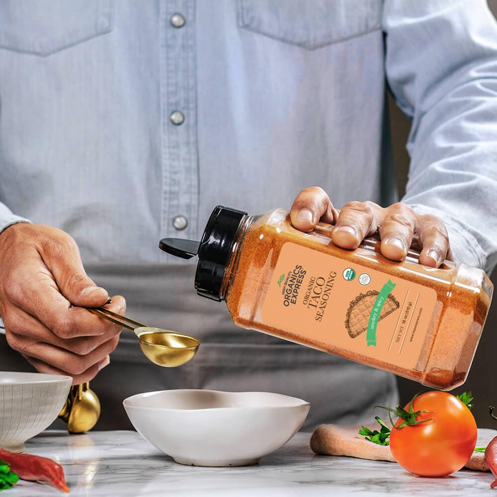 Organic Taco Seasoning - Bold & Authentic Flavor| All-Natural, Gluten-Free & Non-GMO | Perfect for Tacos, Fajitas, Burritos, and Tex-Mex Dishes (18