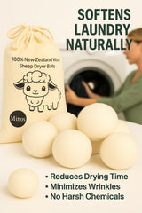 Natural Wool Dryer Balls | Reusable Natural Fabric Softener | Reduces Wrinkles & Drying Time | Large Dryer Balls is a Better Alternative to Plastic
