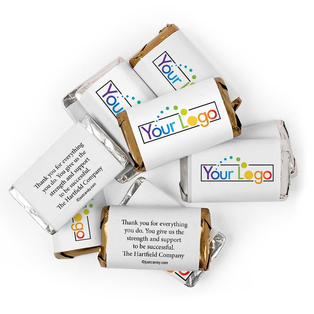 1,000 Promotional Items Branded Logo Candy Personalized Miniatures - White