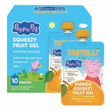 Tastelli Peppa Pig Kids Squeezy Fruit Gel - Mango Flavor - No Artificial Sweeteners or Flavors, Made with Real Fruit Juice, Fiber-Rich Prebiotic Gut