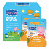 Tastelli Peppa Pig Kids Squeezy Fruit Gel - Mango Flavor - No Artificial Sweeteners or Flavors, Made with Real Fruit Juice, Fiber-Rich Prebiotic Gut