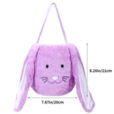 Plush Easter Bunny Basket, Monogrammed Bunny Easter Buckets with Long Plush Ear, Egg Hunting Easter Gift Bags Easter Tote Bags for Easter Decorations