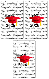 RokAPary 60 Graduation Cap Party Class of 2026 Miniatures Candy Bar Wrapper, (Set of 60) Mini Candy Chocolate Bar Stickers, Labels, Candy Not