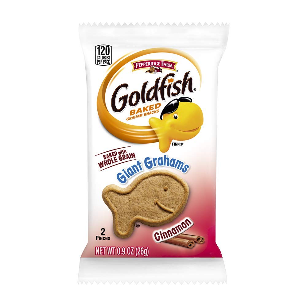 Pepperidge Farm Goldfish Whole Grain Giant Grahams, Cinnamon, 0.9 Oz, Pack of 300