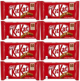 KITKAT Milk Chocolate 4-Finger Wafer Bars 4-Pack 8 x 45g, (8 full size bars)