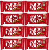 KITKAT Milk Chocolate 4-Finger Wafer Bars 4-Pack 8 x 45g, (8 full size bars)