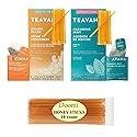 Doomi Peach Tranquility Tea and Jade Citrus Mint - Medicine Ball Cold Buster - 24 Sachets Each (48 Total) Plus Doomi Pure Honey Clover Sticks (10)
