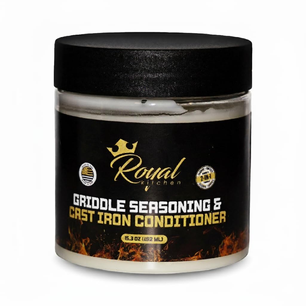 Royal Kitchen Cast Iron & Carbon Steel Seasoning Conditioner 2-IN-1 | Effective For Restoring, Protecting & Conditioning Blackstone Griddle, Cast Iron