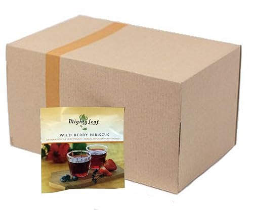 Mighty Leaf Wild Berry Hibiscus Herbal Tea - Foil-Wrapped - Caffeine-Fre - 100 Count Tea Pouches - Premium Herbal Tea with Rich Flavor - Individually