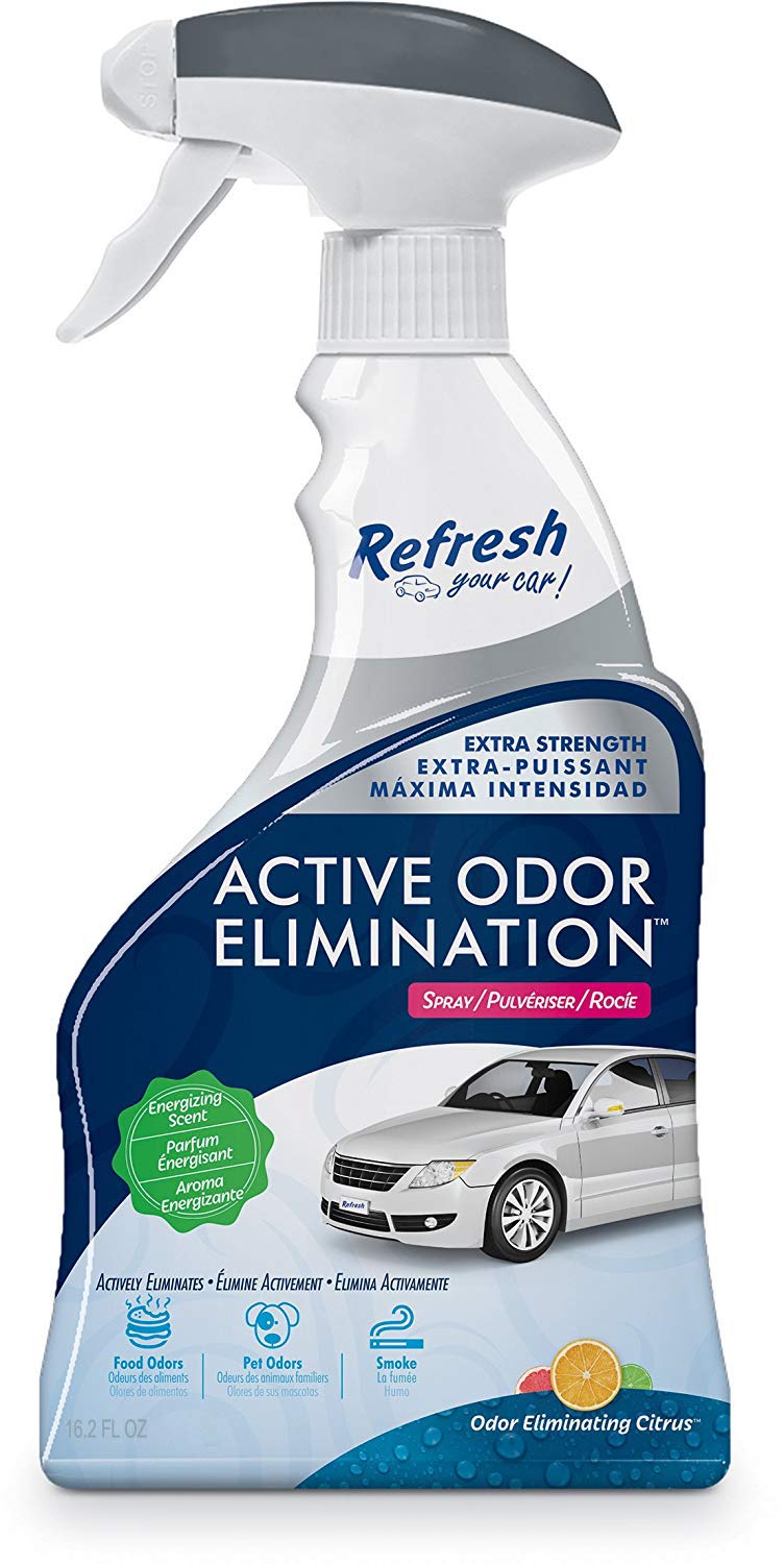 Refresh Your Car! E300863600 Active Odor Elimination 16.2 oz Trigger Spray, Grapefruit