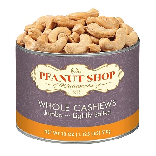The Peanut Shop of Williamsburg Salted Cashews, 18 Ounce