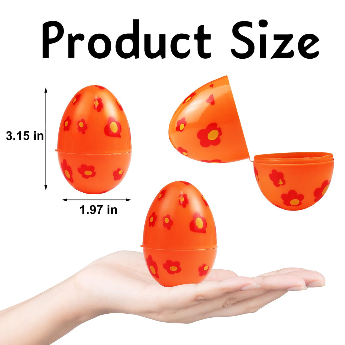 ANTDECOUS Fillable Easter Eggs, Plastic Easter Eggs, 36 Pack, 3.15"