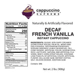 Cappuccino Supreme 2 lb bag Decaf French Vanilla Cappuccino Mix