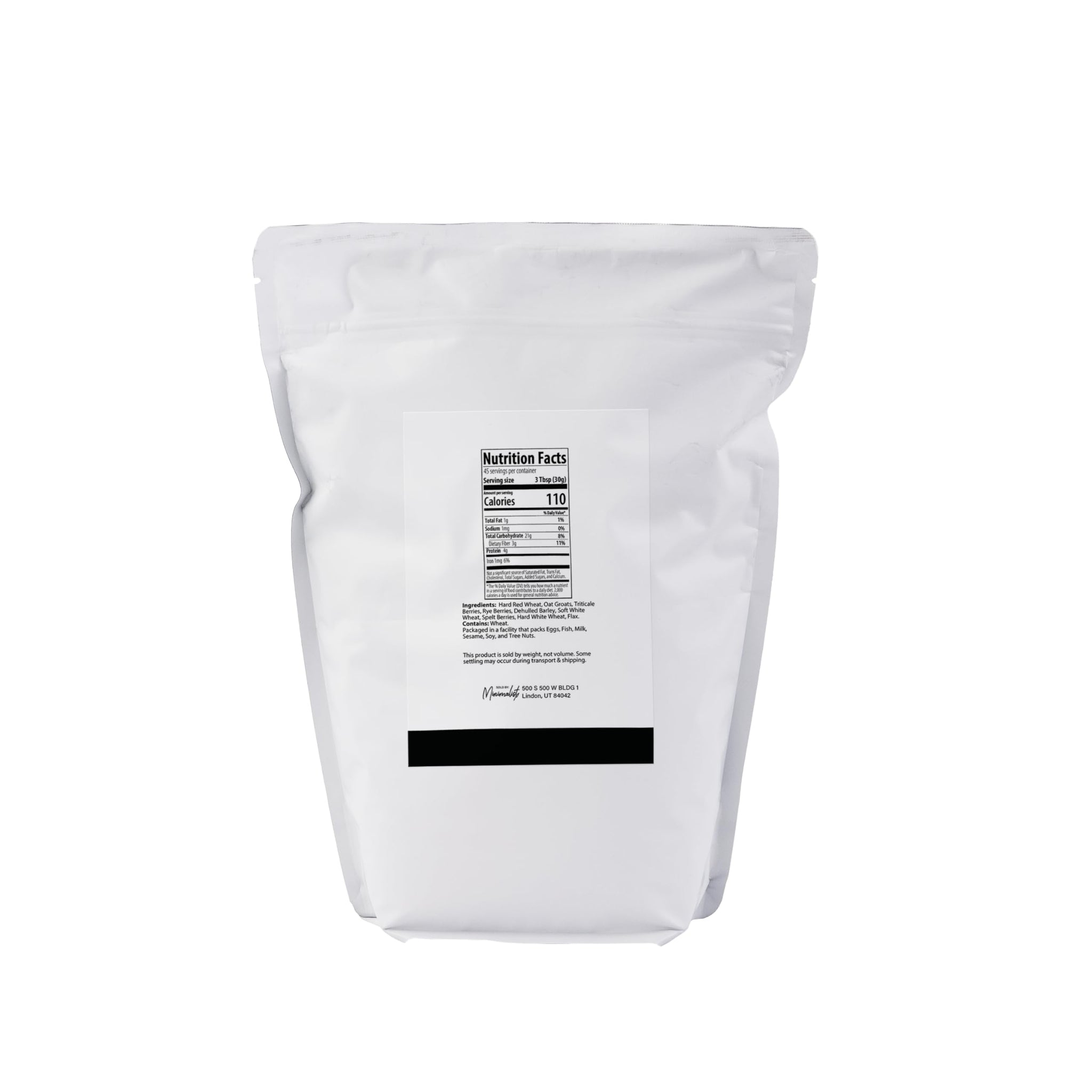 Minimalist 9 Grain Flour, Perfect for Baking and Cooking, Packaged in a Refillable Bag (3 Pound)