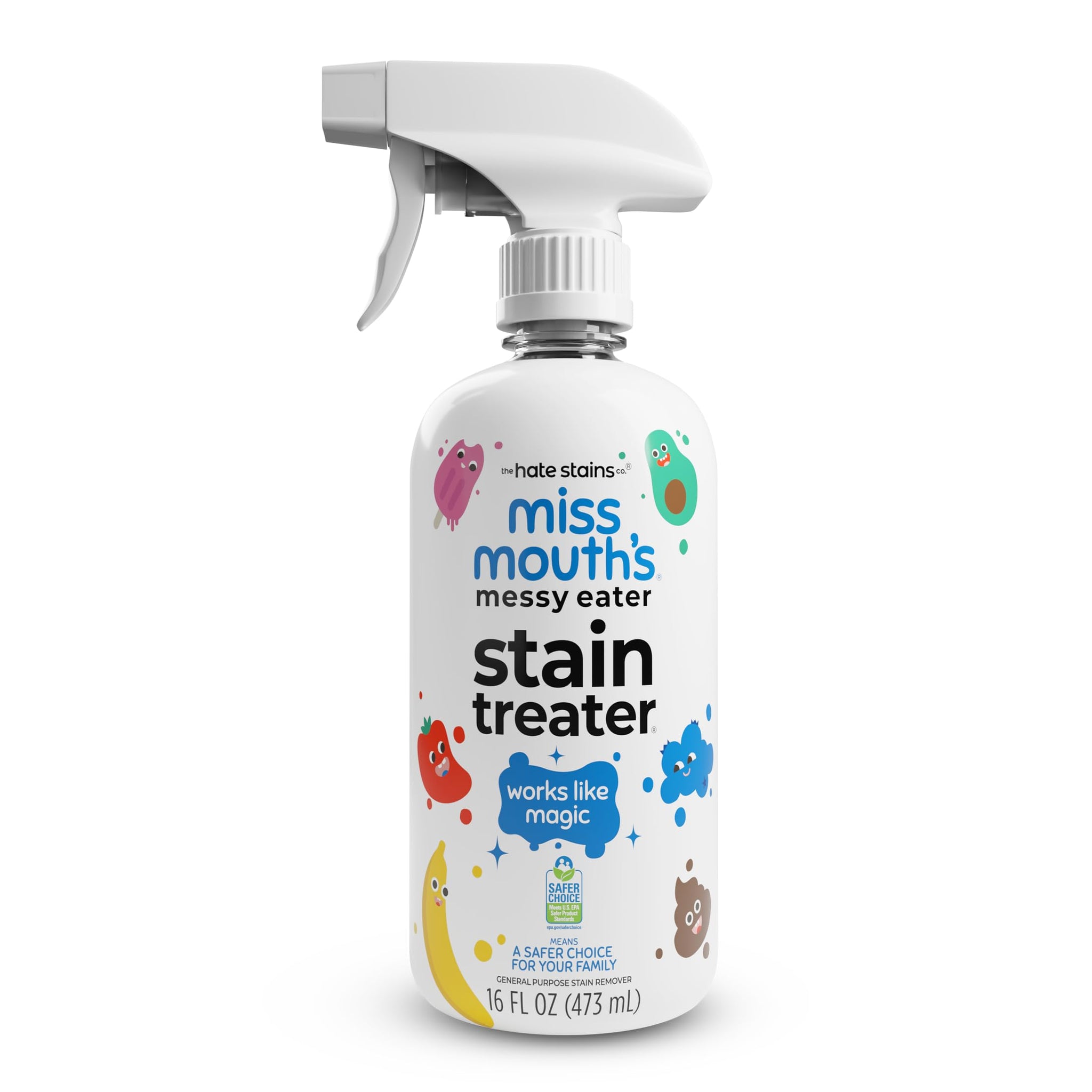 Miss Mouth's Messy Eater Stain Treater Spray - 16oz Stain Remover - Newborn & Baby Essentials - No Dry Cleaning Food, Grease, Coffee Off Laundry
