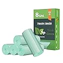 Biodegradable 8 Gallon Trash Bags, AYOTEE Garbage Bags 8 gallon, Compostable Medium Trash Bag, Unscented Leak Proof Bag for Office, Home, Bathroom