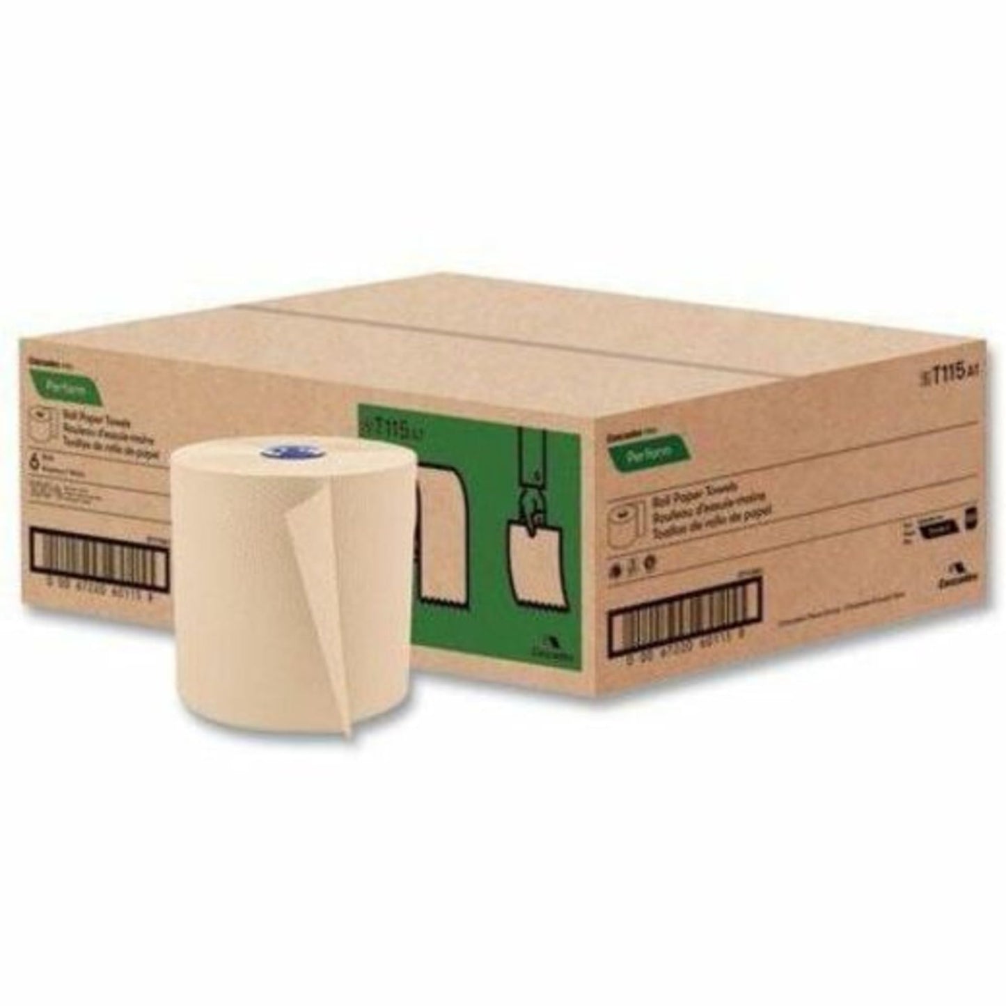 Cascades® For Tandem® 1-Ply Paper Towels, 100% Recycled, Natural, 775' Per Roll, Pack Of 6 Rolls