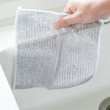 HABP GLOBAL - Double-Layer Non-Scratch Wire Dish Cloths, 20x20cm Stainless Steel Mesh Cleaning Towels for Kitchen, Dishes, Sink & Stove | Durable
