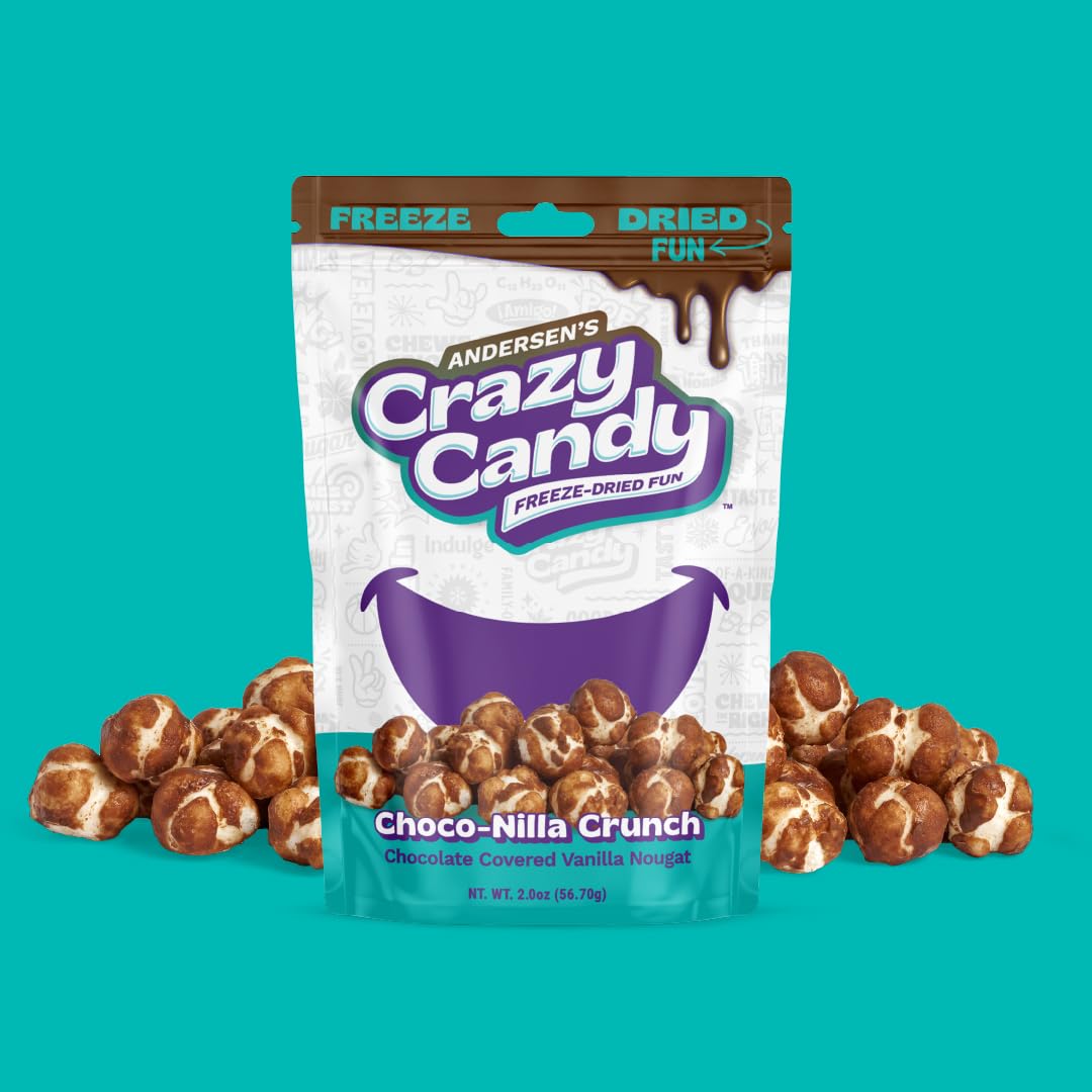 Freeze Dried Charleston Chew Vanilla Nougat, Crazy Candy Choco-Nilla Crunch - Chocolate Covered Crispy Candy