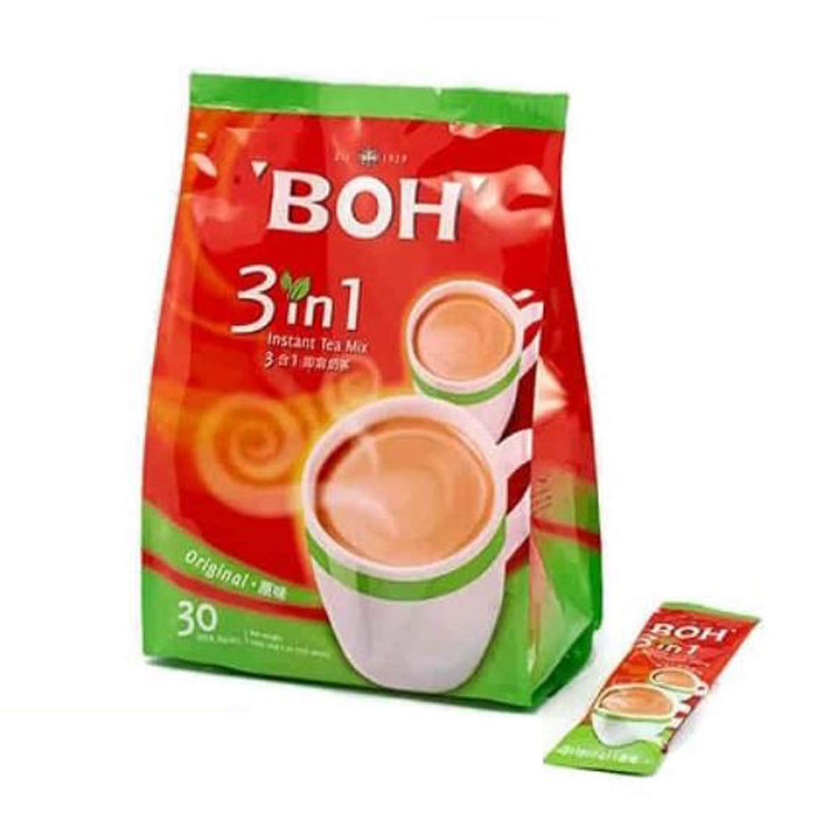 4 Pack BOH Original 3 in 1 Instant Tea Mix Imported from Malaysia (4 x 30 Sachets)