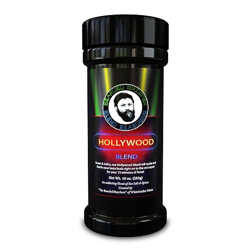 Bearded Butchers Hollywood Blend Seasoning, 10 oz Shaker - Sweet & Sultry with Pure Cane Sugar & Molasses, Ideal for Pork Ribs, Pulled Pork, Brisket